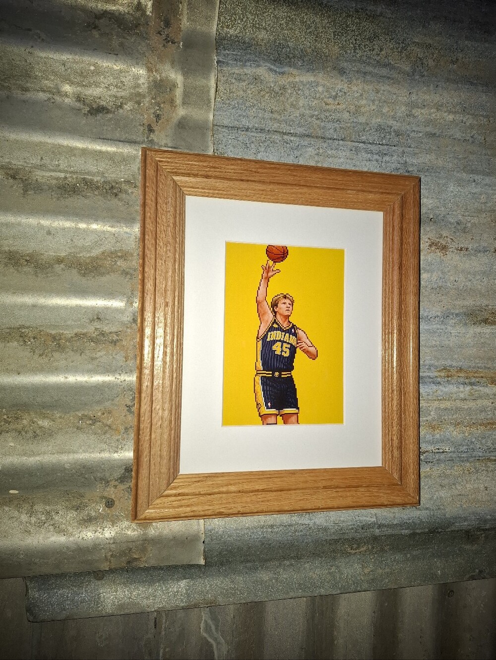 8 Bit Rik Smits Retro NBA Indiana Pacers Framed Art Print By Neon Nicho